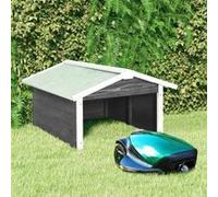 vidaXL Garage de tondeuse à gazon 72x87x50 cm Gris et blanc Sapin 170879 G