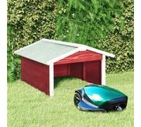Sapin Garage de Tondeuse à Gazon 72x87x50 cm Gris et Blanc Protection vidaXL