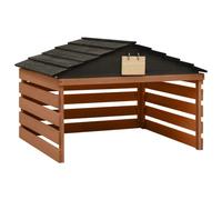 vidaXL Garage pour tondeuse à gazon robotique Bois de sapin Noir/Marron 78x74x54 cm