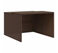 vidaXL Garage pour Robot Tondeuse, Abri de Rangement pour Robot Tondeuse, Auvent de Jardin Terrasse, Marron 86x90x52/57 cm Résine Tressée