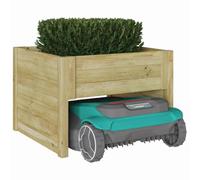 vidaXL Garage pour tondeuse à gazon robotisée avec bac à plantes en pin imprégné Marron 79x73x56 cm