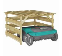 vidaXL Garage pour tondeuse à gazon Marron 84 x 80 x 56 cm, Unité de rangement rustique, pour jardin et terrasse, abri pour outils, housse de tondeuse durable