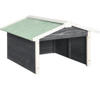 vidaXL Garage pour tondeuse à gazon robot 72x87x50 cm Gris Blanc Bois de sapin