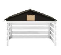 Garage de Tondeuse à Gazon Robotique Noir/Blanc Sapin Abri Protection vidaXL