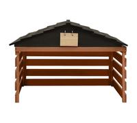vidaXL Garage de tondeuse à gazon Noir et marron 78x74x54cm Sapin