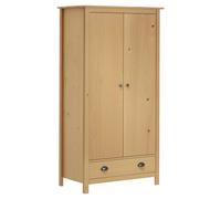 Vidaxl Garde-Robe À 2 Portes Hill 89x50x170 Cm Bois De Pin Solide Marron
