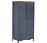 Pin Solide Garde-robe à 2 Portes Gris 89x50x170 cm Armoire de Rangement vidaXL