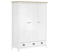 Vidaxl Garde-Robe À 3 Portes Hill Blanc 127x50x170 Cm Bois Pin Solide Blanc