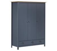 Vidaxl Garde-Robe À 3 Portes Hill Range Gris 127x50x170 Cm Pin Solide Gris