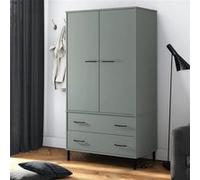 Garde-Robe Avec Pieds En Métal Gris 90x55x172,5 Cm Bois Oslo Vidaxl Vidaxl Multicolore