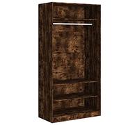Garde-Robe Chêne Fumé 100x50x200 Cm Bois D'ingénierie Vidaxl Vidaxl Marron