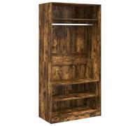 vidaXL Garde-Robe, Armoire à Vêtements avec Compartiments, Meuble de Rangement Chambre à Coucher Intérieur, Moderne, Chêne Fumé Bois d'Ingénierie