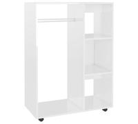 vidaXL Garde-Robe, Armoire à Vêtements, Organisateure de Vêtements, Penderie de Chambre à Coucher Maison Intérieur, Blanc Brillant Bois d'Ingénierie