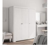 Vidaxl Garde-Robe Bodo Blanc 146x53,5x173 Cm Bois Massif De Pin Multicolore