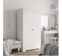 vidaXL Armoire à vêtements 355059 – Meuble de rangement, organisateur de chambre blanc bois