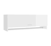 vidaXL Garde-Robe, Armoire à Vêtements, Porte-vêtements, Organisateure de Salle de Bain Buanderie Intérieur, Blanc Brillant Bois d'Ingénierie
