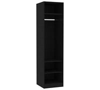 vidaXL Garde-Robe, Armoire de Rangement, Étagère à Vêtements, Meuble de Chambre à Coucher, Organisateur de Maison Intérieur, Noir Bois d’Ingénierie
