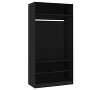 vidaXL Garde-robe Noir 100 x 50 x 200 cm Bois d'ingénierie