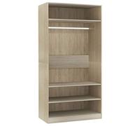 vidaXL Garde-Robe, Armoire de Rangement, Étagère à Vêtements, Meuble de Chambre à Coucher, Organisateur de Maison Intérieur, Chêne Sonoma Bois d’Ingénierie