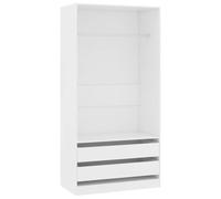 Vidaxl Garde-Robe Blanc 100x50x200 Cm Bois D'ingénierie Blanc