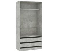 vidaXL Garde-Robe, Armoire de Rangement, Organisateur de Chambre à Coucher, Meuble de Rangement Maison Intérieur, Gris Béton Bois d’Ingénierie