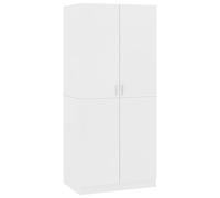 vidaXL Garde-Robe, Armoire de Rangement, Organisateur de Chambre à Coucher, Meuble de Rangement Maison Intérieur, Blanc Bois d’Ingénierie