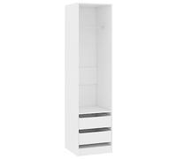 vidaXL Garde-Robe, Armoire de Rangement, Organisateur de Chambre à Coucher, Meuble de Rangement Maison Intérieur, avec Tiroirs Blanc Bois d’Ingénierie