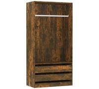 vidaXL Garde-Robe Armoire Organisateur de Maison Meuble de Rangement Chambre à Coucher Intérieur Chêne Fumé 100x50x200 cm Bois d'Ingénierie