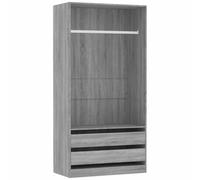 vidaXL Garde-Robe Armoire Organisateur de Maison Meuble de Rangement Chambre à Coucher Intérieur Sonoma Gris 100x50x200 cm Bois d'Ingénierie