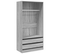 vidaXL Garde-Robe Armoire Organisateur de Maison Meuble de Rangement Chambre à Coucher Intérieur Sonoma Gris 100x50x200 cm Bois d'Ingénierie