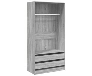 vidaXL Garde-Robe Armoire Organisateur de Maison Meuble de Rangement Chambre à Coucher Intérieur Sonoma Gris 100x50x200 cm Bois d'Ingénierie