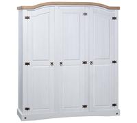 vidaXL Garde-robe avec 3 portes Gamme Corona pin mexicain Blanc