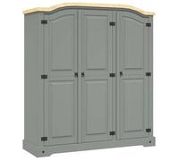 vidaXL Garde-robe Gamme Corona avec 3 portes en pin mexicain gris 282621