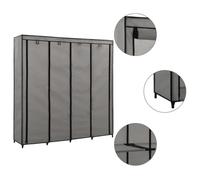 vidaXL Garde-robe avec 4 compartiments Gris 175 x 45 x 170 cm