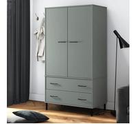 Garde-Robe Avec Pieds En Métal Gris 90x55x172,5 Cm Bois Oslo Vidaxl Vidaxl Multicolore