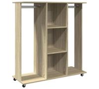 vidaXL Garde-Robe avec Roues chêne Sonoma 102x38x110cm Bois ingénierie, Armoire de Rangement, Organisateur de Garde-Robe, Armoire, Placard