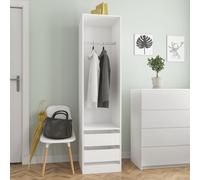 Vidaxl Garde-Robe Avec Tiroirs Blanc 50x50x200 Cm Bois D'ingénierie Blanc