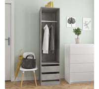 Vidaxl Garde-Robe Avec Tiroirs Gris Béton 50x50x200 Cm Bois Ingénierie Gris