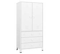 Vidaxl Garde-Robe Blanc 90x50x180 Cm Métal Blanc