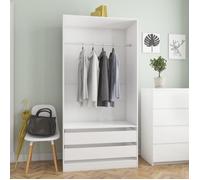 vidaXL Garde-robe Blanc brillant 100x50x200 cm Bois d'ingénierie 800609