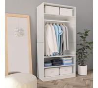 Vidaxl Garde-Robe Blanc Brillant 100x50x200 Cm Bois D'ingénierie Blanc