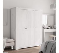 Vidaxl Garde-Robe Bodo Blanc 146x53,5x173 Cm Bois Massif De Pin Multicolore
