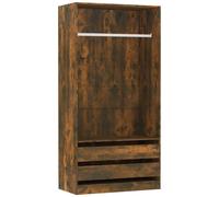 Vidaxl Garde-Robe Chêne Fumé 100x50x200 Cm Bois D'ingénierie Marron