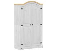 Vidaxl Garde-Robe Corona Blanc 102x52x186 Cm Bois De Pin Massif Blanc
