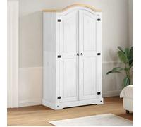 vidaXL Garde-robe Corona blanc 102x52x186 cm bois de pin massif, armoire de rangement, organisateur de garde-robe, armoire, 4012155