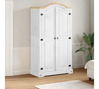 Vidaxl Garde-Robe Corona Blanc 102x52x186 Cm Bois De Pin Massif Blanc