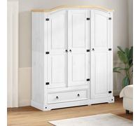 vidaXL Garde-robe Corona bois de pin massif 151,5x52x186 cm blanc/multicolore