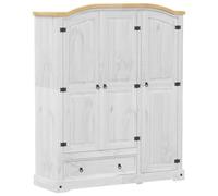 vidaXL Garde-robe Corona bois de pin massif 151,5x52x186 cm blanc/multicolore