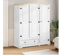 vidaXL Garde-robe Corona bois de pin massif 151,5x52x186 cm blanc/multicolore