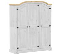 vidaXL Garde-Robe Corona Blanc 151,5x52x186 cm Bois de pin Massif, Armoire de Rangement, Organisateur de Garde-Robe, Armoire, Placard